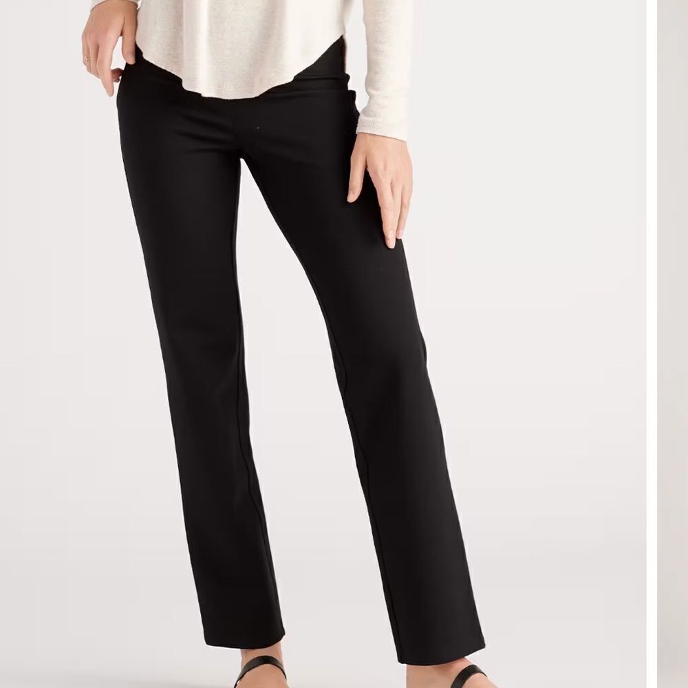 Lida Baday Black Straight Leg High Rise Pants Trousers Size 12